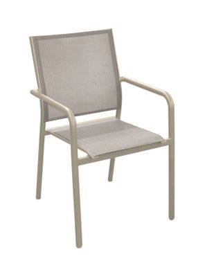 Fauteuil de jardin ISARHORA aluminium crème chevron - PROLOISIRS