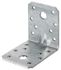 Equerres renforcées galvanisées avec nervures 70 x 70 x 55 x 2,5 mm par 12