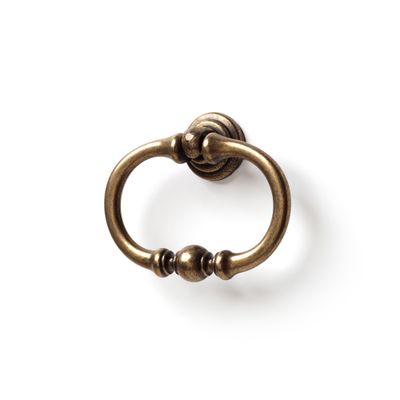 Anneau de meuble ovale style vieux laiton diamètre 66 mm REI