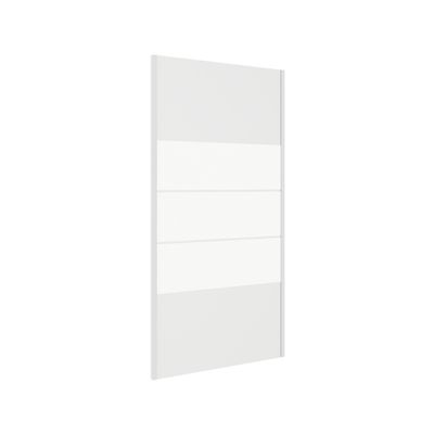 Paroi de douche latérale fixe 90x185 cm profilé blanc verre sérigraphié 4 mm Primera - OCEA