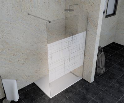 Paroi de douche à l'italienne 120x195 cm profilé chrome verre sérigraphié 6 mm Serenity - OCEA