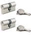 Cylindre de serrure double entrée 30 x 30 mm STD nickelé 6 clés par 2 - THIRARD
