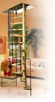Escalier Saturne gain de place avec rampe SOGEM