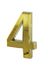 Chiffre 4 adhésif hauteur 50 mm ABS doré THIRARD