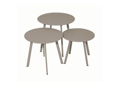 Table basse de jardin MASSAI acier crème ø 40 cm, Livraison à domicile incluse - PROLOISIRS