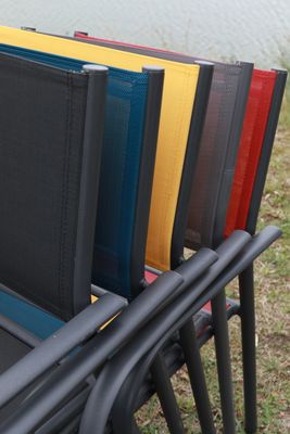 Fauteuil de jardin DUCA aluminium et textilène gris perle - PROLOISIRS