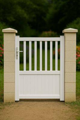 Portillon aluminium CHAMBERY l.1,00 x H.1,60 m blanc JARDIMAT