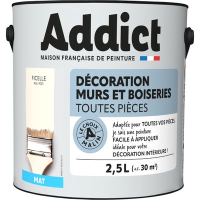 Peinture décoration Murs et Boiseries MAT 2,5 L ficelle - ADDICT
