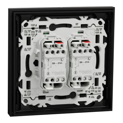 Double interrupteur va-et-vient ou poussoir avec plaque intégrale Odace 2025 noir - SCHNEIDER ELECTRIC