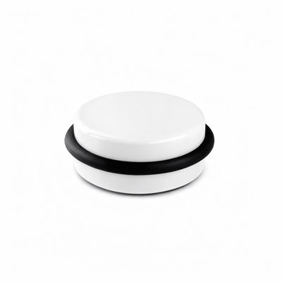 Butée de porte métal adhésive blanc diamètre 50 mm REI