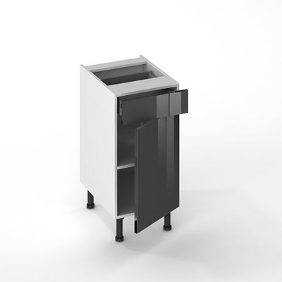 Façade de cuisine 1 porte + 1 tiroir Cristal anthracite 70 x 40 cm pour meuble