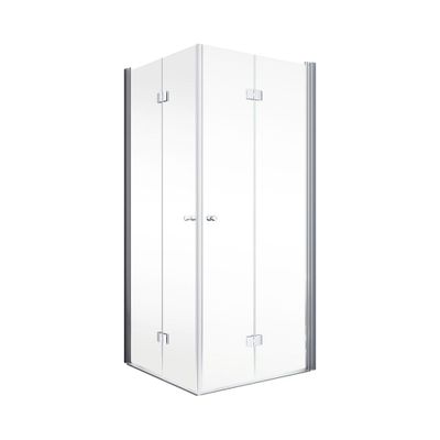 Accès d'angle pivotant pliant 80x80x192 cm profilé chrome verre transparent 5 mm New Style - SCHULTE