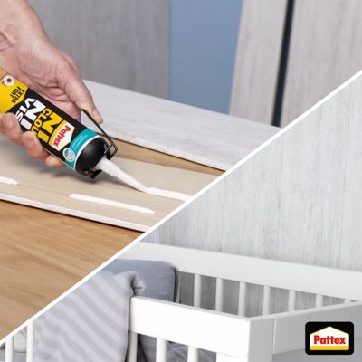 Colle de fixation Ni Clou Ni Vis Extra Fort blanc cartouche à gachette 260 g - PATTEX