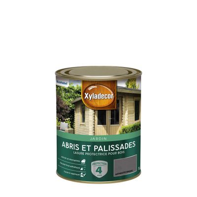 Lasure protectrice pour bois extérieur abris et palissades mat anthracite opaque 1 L - XYLADECOR