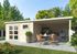 Abri de jardin avec pergola en bois Lya 2 - ép.28 mm - 23 m² hors-tout - Livraison à domicile incluse - WHITE WOOD