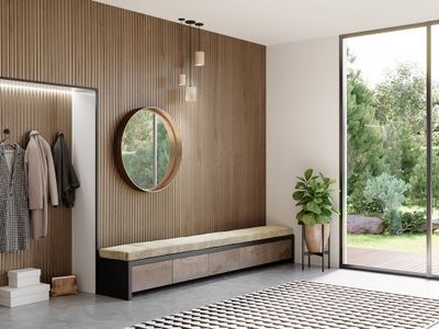 Panneau décoratif MDF 3D Latt Luxx castle oak sur fond bronze - Lot de 2 - 20 x 287 x 2500 mm - AJ TIMBER