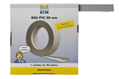 Rail PVC pour pied de cloison 50mm - L.20 m - PAI