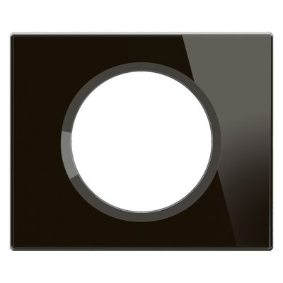 Plaque de finition 1 poste Verre onyx noir - Céliane LEGRAND