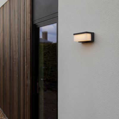Applique extérieur solaire/filaire LED Zelna anthracite IP44 900 lumens blanc chaud - COREP
