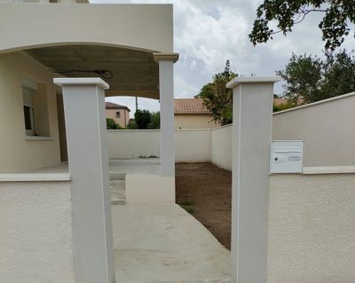 Chapeau de pilier plat blanc 40 x 40 cm FABEMI