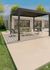 Pergola bioclimatique en aluminium gris anthracite + 4 poteaux solaires design Lignes  11,90 m², Livraison à domicile incluse - HABRITA