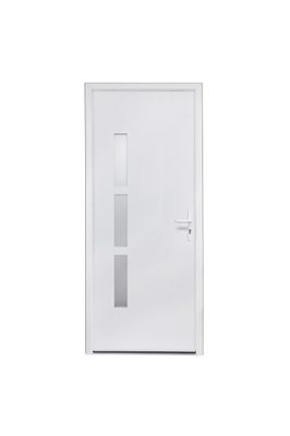 Porte d'entrée monobloc aluminium blanc 2 faces poussant gauche H.215 x l.90 cm CLOSY