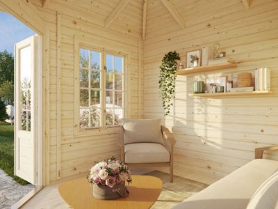 Abri de jardin bois Bois Naturel  Melanie 6,9m2 Livraison à domicile incluse