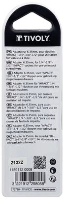 Adaptateurs HEXA 6.35mm Impact pour douilles carrées femelle 1/2" 3/8" 1/4" 3 pièces TIVOLY