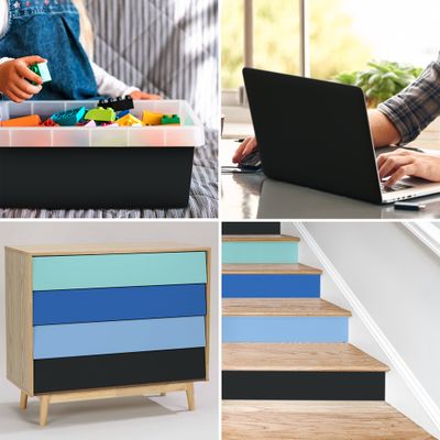 Adhésif décoratif uni noir mat 2 x 0,45 m VENILIA