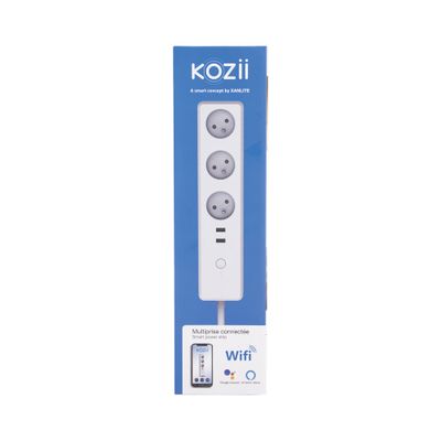 Multiprise connectée WiFi et Bluetooth 3 prises + 2 USB Blanc - Kozii XANLITE