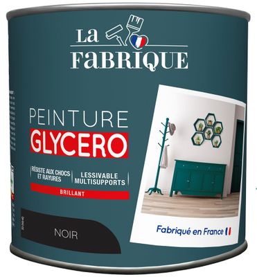 Peinture glycero Noir brillant 0,5 L - LA FABRIQUE