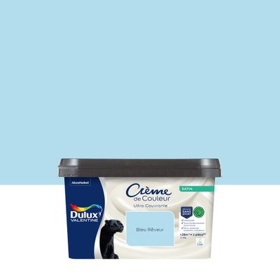 Peinture crème de couleur Bleu Rêveur satin 2,25L - DULUX VALENTINE