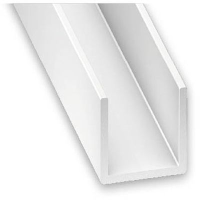 Profilé U PVC blanc 10 x 18 x 10 x 1 mm intérieur 16 mm 2,60 m CQFD