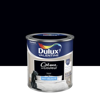 Peinture Crème de Couleur Noir mat 0,5 L - DULUX VALENTINE