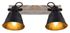 Règle intérieure GÜNTHER noir 2 spots culots E27 60 w 230 V Métal et bois - GLOBO