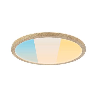 Plafonnier salle de bains LED Atria Shine Ø 30cm effet bois IP44 2250 lumens blanc variable CCT - PAULMANN