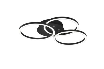 Plafonnier LED Circle noir 3200 lumens blanc variable CCT - REALITY