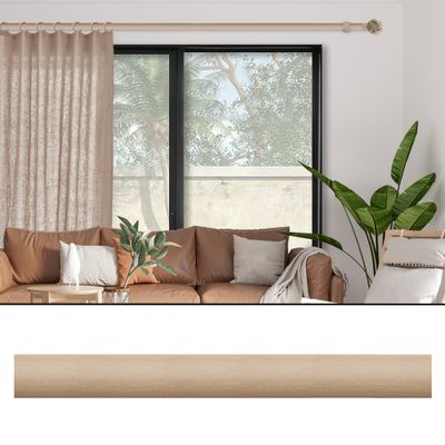 Tringle à rideaux en bois 1.50 m diam 28 mm Finition Bois naturel - MOBOIS