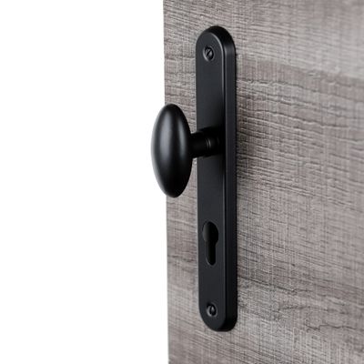 Poignées de porte sur plaques à cylindre Chic aluminium noir ALPERTEC