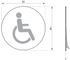 Plaque signalétique adhésive Handicapé diamètre 80 mm aluminium brossé THIRARD
