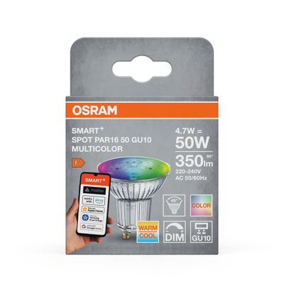 Ampoule WIFI Spot GU10 4,9W=350 lumens RGBW - OSRAM