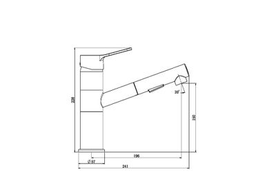 Robinet de cuisine avec douchette Chrome New Silo M - ESSEBAGNO