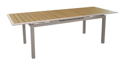 Table de jardin à rallonge LOUISIANE aluminium beige 187/247x100cm - PROLOISIRS