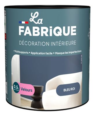 Peinture multi-support velours bleu roi 0,5 L - LA FABRIQUE