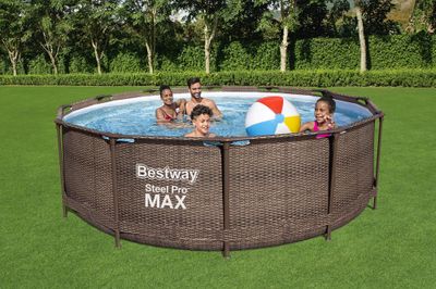 Piscine hors sol ronde tubulaire imitation tressé Ø 366 cm hauteur 100 cm - BESTWAY