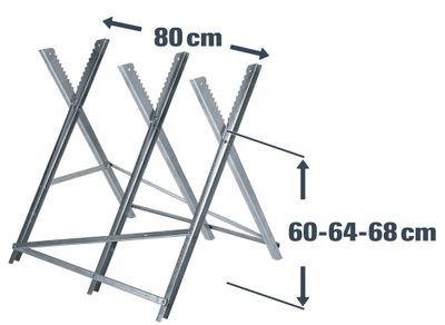 Chevalet de tronçonnage pliant galva H max 680 mm 3 branches EINHELL