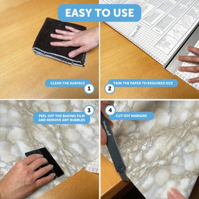 Adhésif décoratif effet marbre blanc 2 x 0,45 m VENILIA