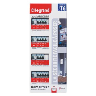 Tableau électrique pré-équipé 4 rangées peignable pour T5 et plus - Drivia LEGRAND