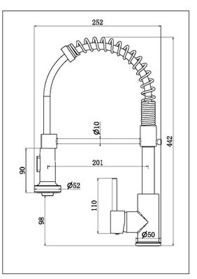 Robinet de cuisine avec douchette Or Plimo - ESSEBAGNO