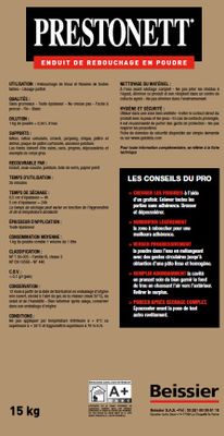 Enduit de rebouchage "R" 15 kg PRESTONETT